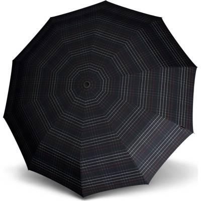 Knirps T.771 Long Check pánský holový vystřelovací deštník black