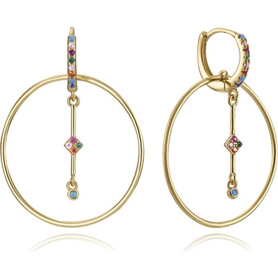 Viceroy Trendy pozlacené náušnice s barevnými krystaly Elegant 13088E100-39