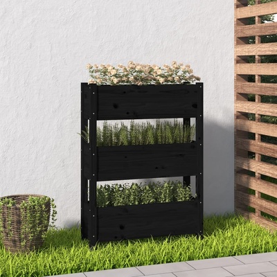 vidaXL Truhlík černý 77 x 25 x 104,5 cm masivní borové dřevo