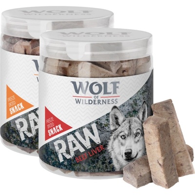 Wolf of Wilderness RAW snack mrazem sušený Mix 4 kuřecí srdce & Hovězí játra 160 g