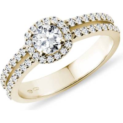Klenota Luxusní diamantový prsten ve žlutém zlatě k0804013