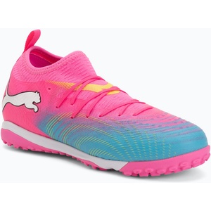 PUMA Детски футболни обувки PUMA Future 9 Match TT + Mid Jr poison pink/puma wht/sun stream/bright aqua/puma blk