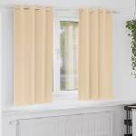 Pure Line Home Плътни завеси в цвят пастелна ванилия с метални халки, 2 бр. , 140 x 175 см