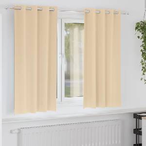 Pure Line Home Плътни завеси в цвят пастелна ванилия с метални халки, 2 бр. , 140 x 175 см