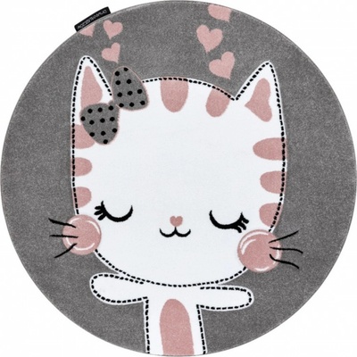 Petit Mačička sivý Round rug Kitten grey