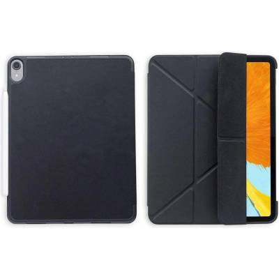 Torrii Torrio Plus Case - кожен кейс и поставка с отделение за Apple Pencil за iPad Pro 11 (2018) (черен)