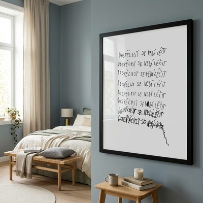 Honza Doležal / Zápisky umělce | Dospělost se nedá léčit Rám: Černý, Velikost: 50 x 50 cm
