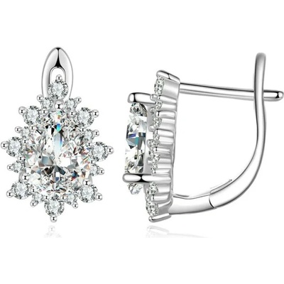 Grace Silver Jewellery stříbrné náušnice se zirkony Ioanna E-BSE670/173 Bílá/čirá