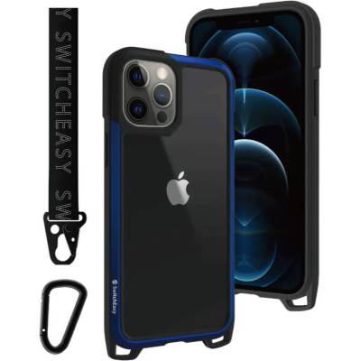SwitchEasy Odyssey Case - удароустойчив хибриден кейс с връзка и карабинер за iPhone 12 Pro Max (син)