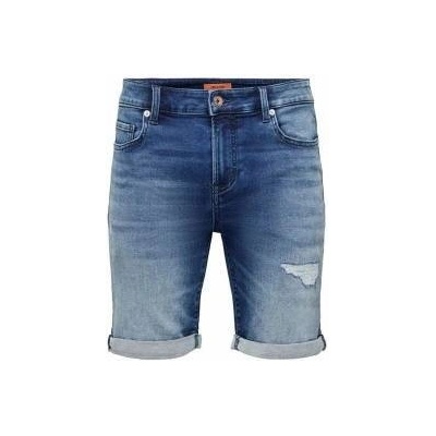 Only & Sons Мъжки Дънкови Шорти Only & Sons Onsply Dark Mid Blue Син Размер S