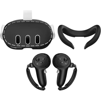 Vortex Virtual Reality Комплект силиконови протектори 3в1 | за Meta Quest 3 (VVR.SET.SIL.COVER.3IN1.BLK.QUEST3.2023)