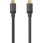 Hama USB-C кабел HAMA, USB-C към USB-C, E-Marker, USB 3.2 Gen1, 5 Gbit/s, 240 W, двустранно екраниран, 0.75 м, черен (HAMA-202008)