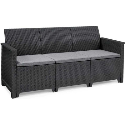 Keter Elodie třísedadlová pohovka grafitová , 255771 – Zboží Mobilmania