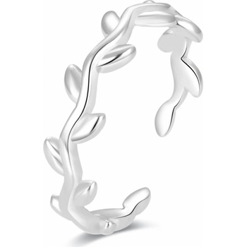 Beneto strieborný prsteň na nohu s lístočkami AGGF495