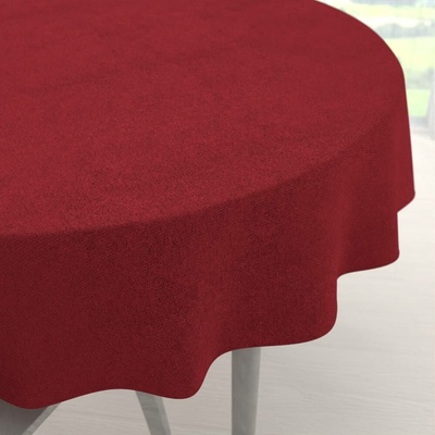 Biante Kulatý ubrus/imitace broušené kůže Alcantara ALC-018 Vínově červený Ø 120 cm