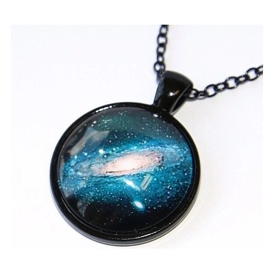 Fashion Jewerly Řetízek amulet galaxie ve vesmíru, Nebula, spirála v nekonečnu, love space 3193