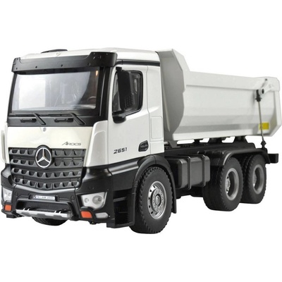 Amewi Mercedes-Benz Arocs profesionální celokovový proporcionální sklápěč nosnost 3,5 kg bílá RTR 1:14