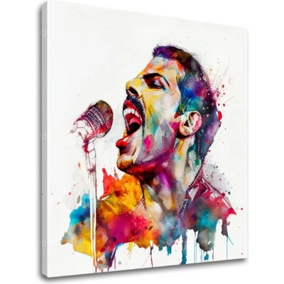 Dizajnová dekorácia na plátne Ikonický rebel Freddie Mercury - 100x100 cm