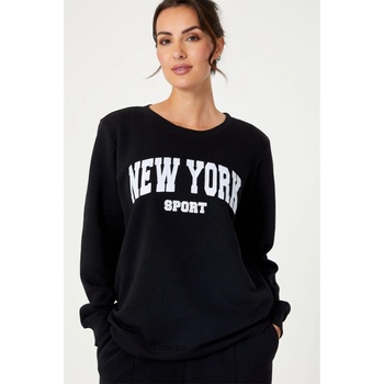 Image 1 of Be You Ladies NYC Slogan Sweat Set - Black