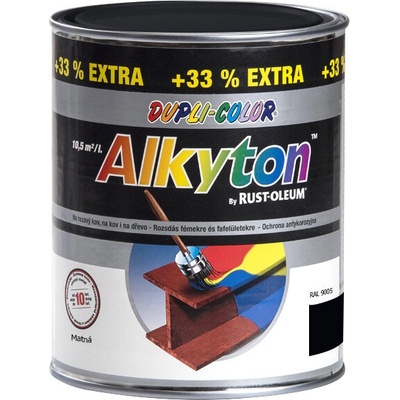 Alkyton Mat, samozákladová barva na rez, Ral 9005 černá, 1 l