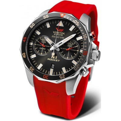 Vostok Europe 6S21/225A618S Červený silikonový řemínek
