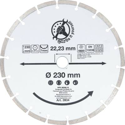 Diy BGS Segmentový rezný kotúč 230 mm 3934
