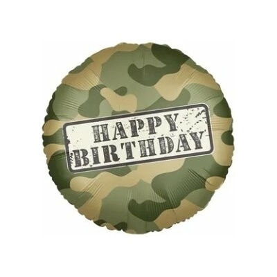 Procos Kruh Army Happy Birthday 46cm fóliový balónek a závaží