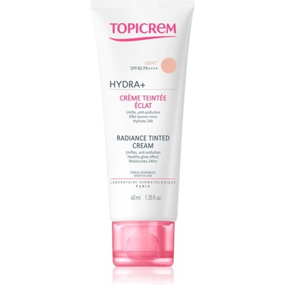 Topicrem UH FACE HYDRA+ Radiance Tinted Cream tónující hydratační krém SPF40 Light 40 ml