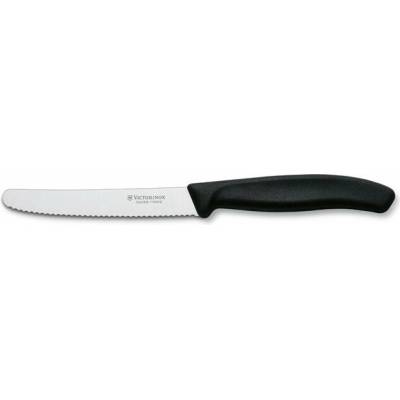 Kuchynský nôž Victorinox nôž na paradajky s vlnkovaným ostrím 11 cm čierny (6.7833)