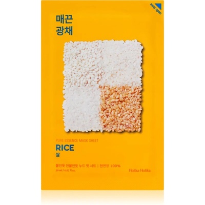 Holika Holika Pure Essence Rice платнена маска за озаряване и виталитет на кожата 23ml