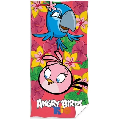 CARBOTEX Osuška Angry Birds Rio růžová 70 x 140 cm