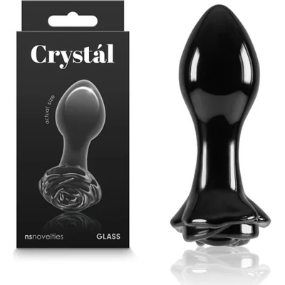 Стъклен разширител, красива роза, 8, 9см. - Crystal Rose Black (NSTOYS0918)