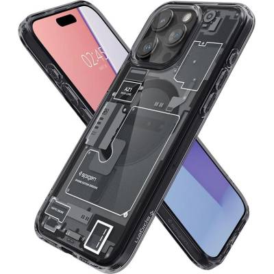 Spigen Гръб Spigen за iPhone 15 Pro, Ultra Hybrid, MagSafe, Zero one, Черен (8809896750523)
