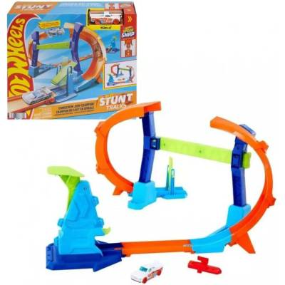 Hot Wheels Hrací set Speed Snap Stunt Tracks Corkscrew Jump Champion