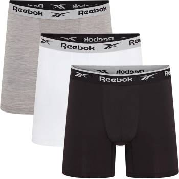 Reebok Мъжки боксерки Reebok 3 Pack Mens Performance Boxer Shorts - Black/White/Grey
