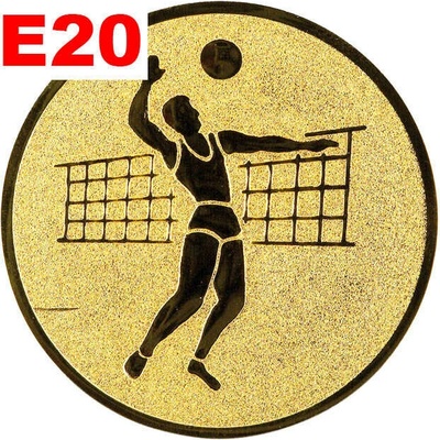 Emblém E20 VOLEJBALISTA umístění na sportovní pohár nebo medaili 25 mm