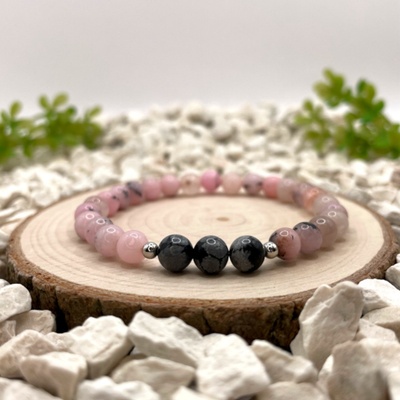 Certom Minerální náramek třešňový jaspis a vločkový obsidián | Ochrana 0165