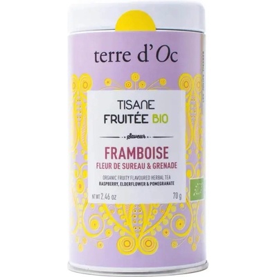 Terre d'Oc Framboise Fleur de Sureau & Grenade BIO ovocno bylinný čaj 70 g