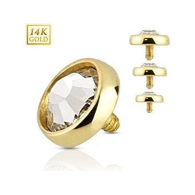 Šperky4U Zlatý piercing dermál 6 mm, Au 585/1000 ZL01038-06-YG
