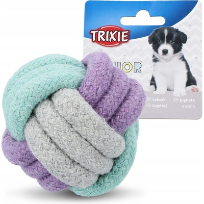 Trixie Junior uzlová lopta bavlnené lano 9 cm