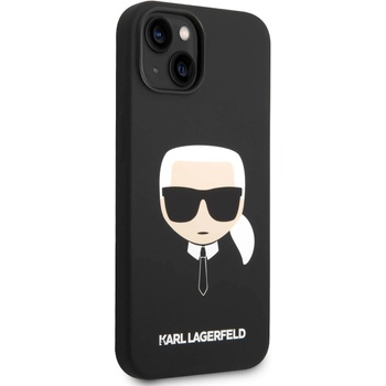 KARL LAGERFELD Гръб Karl Lagerfeld за iPhone 14/13, Magsafe Compatibility, Liquid Silicone Case, Karl Head, Черен (3666339077990)