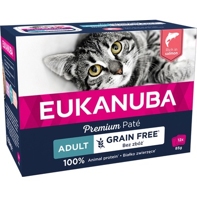 Eukanuba Adult bez obilnín losos 12 x 85 g