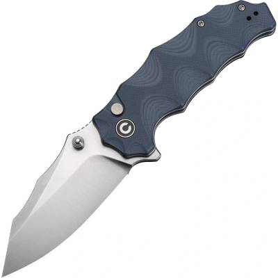 Civivi Natterjack Milled Neutral Blue G10 Handle Satin 14C28N Button Lock C24028-2