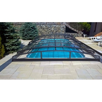 Alukov Zastrešenie AZURE ANGLE na bazén Compasspools Classic 63, 3,25 x 6,45 m