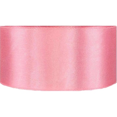 Saténová stuha oboustranná 25m x 38mm pivoňková růžová