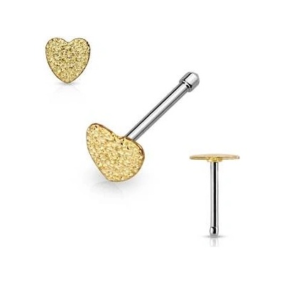 Šperky4U zlacený piercing do nosu srdíčko N0017-GD