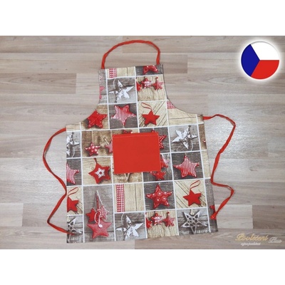 Povlečení Plus Dámská kuchyňská zástěra na vaření Hvězdy na hnědé