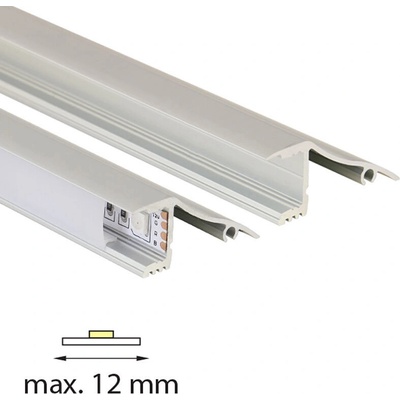 ML-761.062.02.2 Nástěnný hliníkový profil NT, 18x41 mm, včetně mléčného difuzoru, 2 m