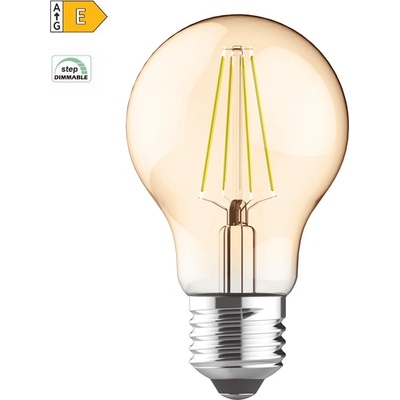 Diolamp LED Filament žárovka A60 Amber 8W/230V/E27/2700K/940Lm/360°/Step Dim
