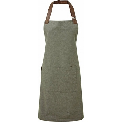 Premier Workwear Pracovní zástěra s barvenou bavlněnou přízí s oxfordskou vazbou hnědošedá Pantone 418C 72x86cm PW144